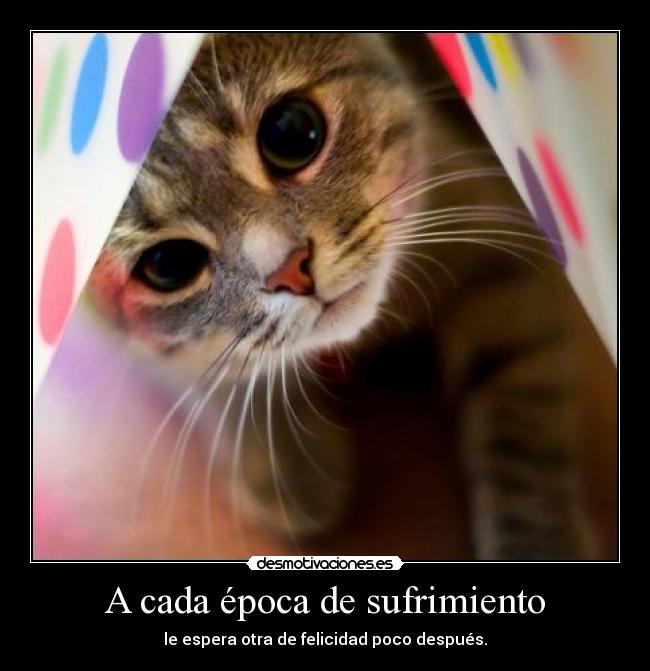 A cada época de sufrimiento - le espera otra de felicidad poco después.