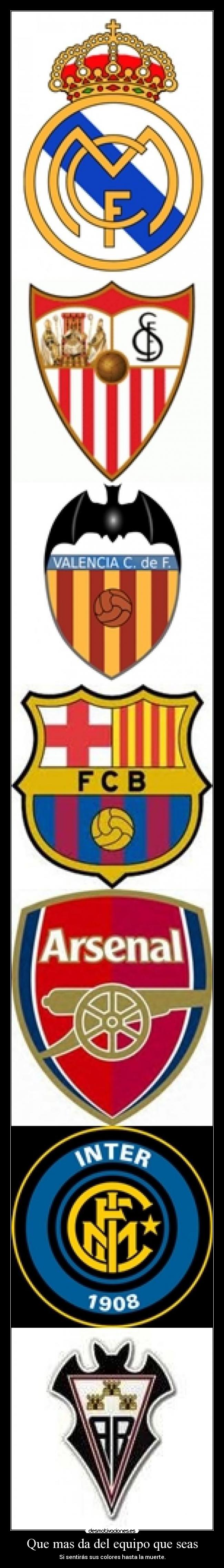 Que mas da del equipo que seas - Si sentirás sus colores hasta la muerte.