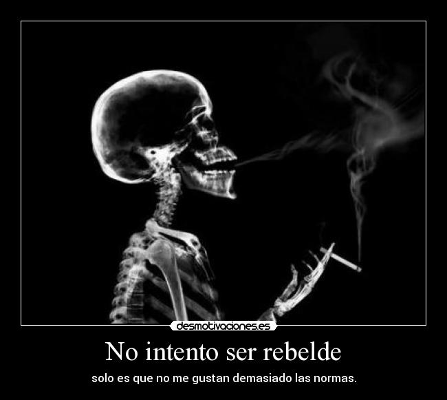 No intento ser rebelde - solo es que no me gustan demasiado las normas.