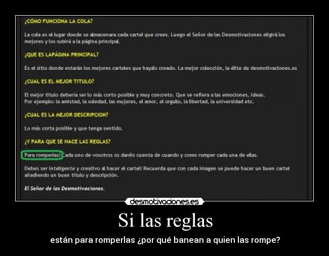 Si las reglas - 