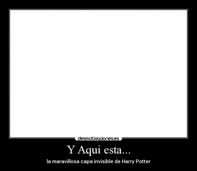Y Aqui esta... - la maravillosa capa invisible de Harry Potter
