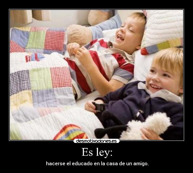 Es ley: - hacerse el educado en la casa de un amigo.