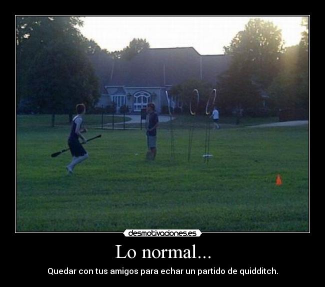 Lo normal... - Quedar con tus amigos para echar un partido de quidditch.
