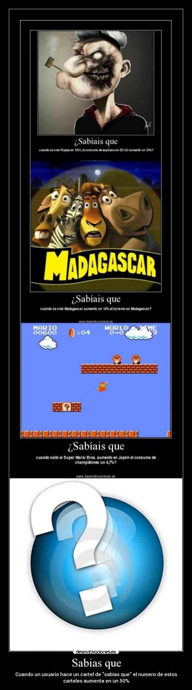 Sabias que - Cuando un usuario hace un cartel de sabias que el numero de estos
carteles aumenta en un 50%