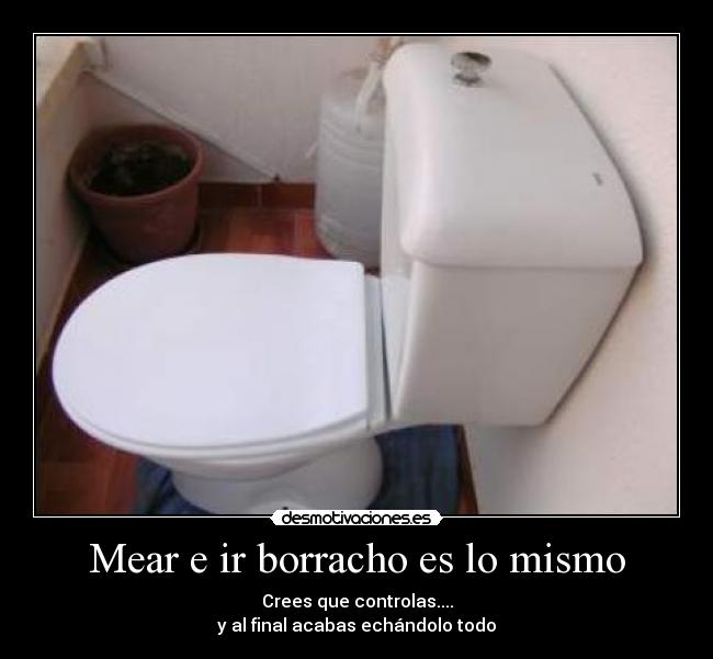 Mear e ir borracho es lo mismo - Crees que controlas....
y al final acabas echándolo todo