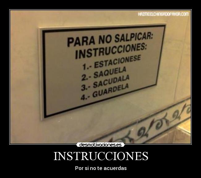 INSTRUCCIONES - Por si no te acuerdas