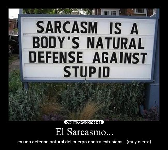 El Sarcasmo... - es una defensa natural del cuerpo contra estupidos... (muy cierto)