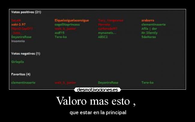 Valoro mas esto ,  - 