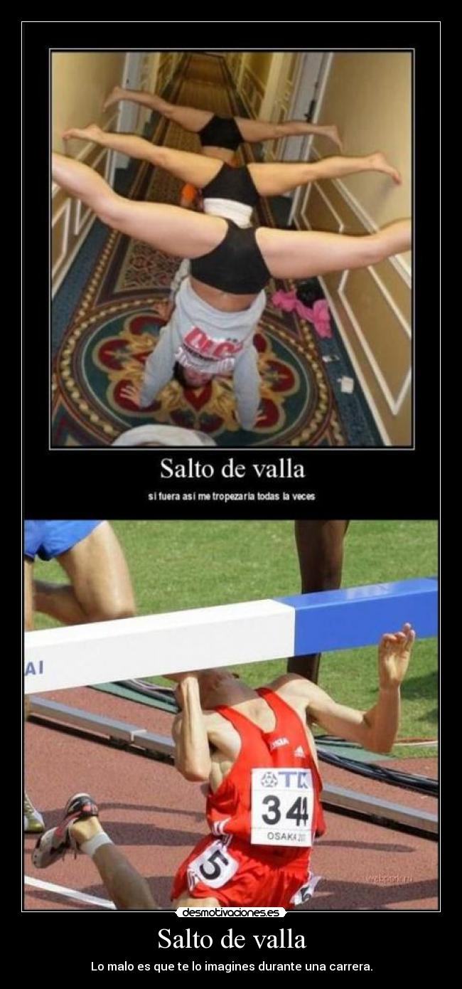 Salto de valla - Lo malo es que te lo imagines durante una carrera.
