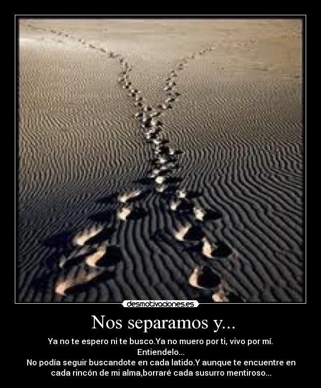 Nos separamos y... -