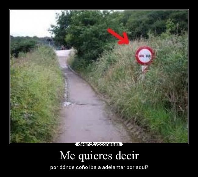 Me quieres decir - por dónde coño iba a adelantar por aquí?