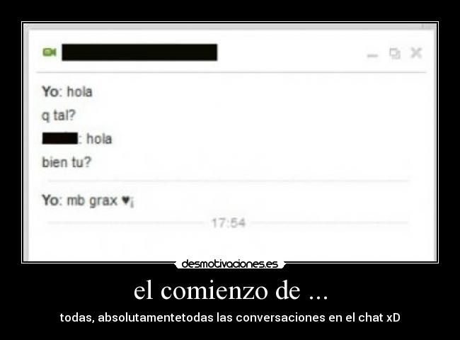 el comienzo de ... -