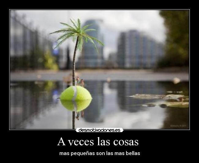 A veces las cosas  - mas pequeñas son las mas bellas