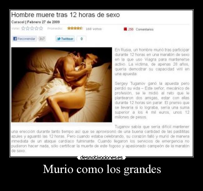 Murio como los grandes -