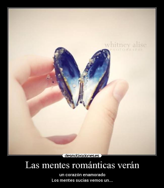 Las mentes románticas verán - un corazón enamorado
Los mentes sucias vemos un....