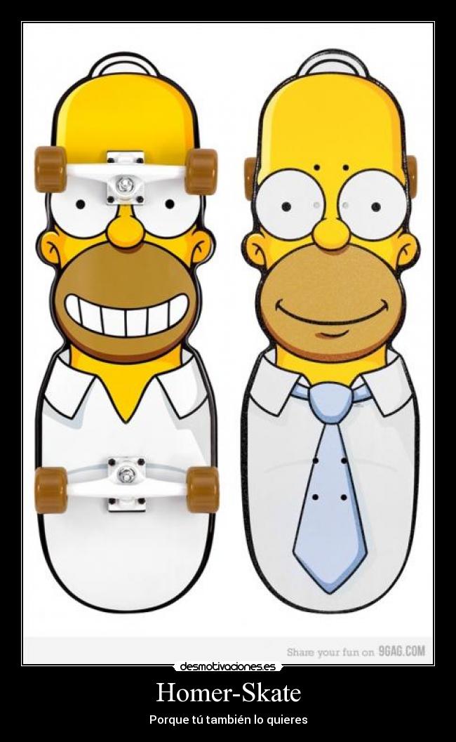 carteles skate homer simpsons querer desmotivaciones