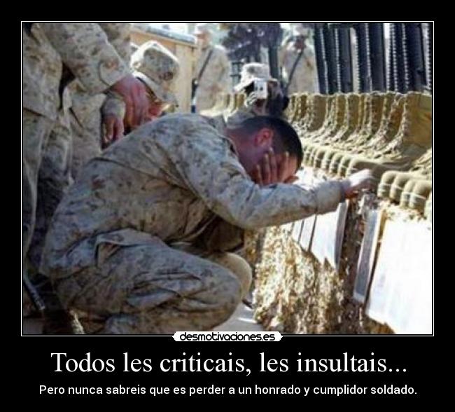 Todos les criticais, les insultais... -