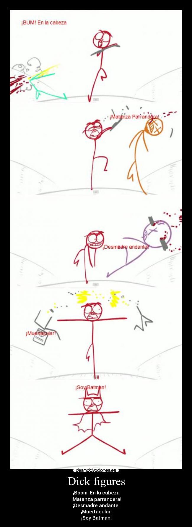 carteles dick figures rojo batman desmotivaciones