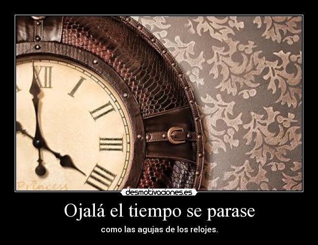 Ojalá el tiempo se parase - como las agujas de los relojes.