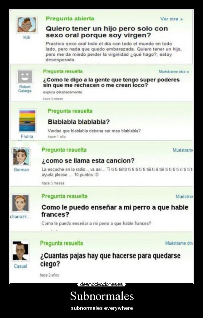 Subnormales - subnormales everywhere