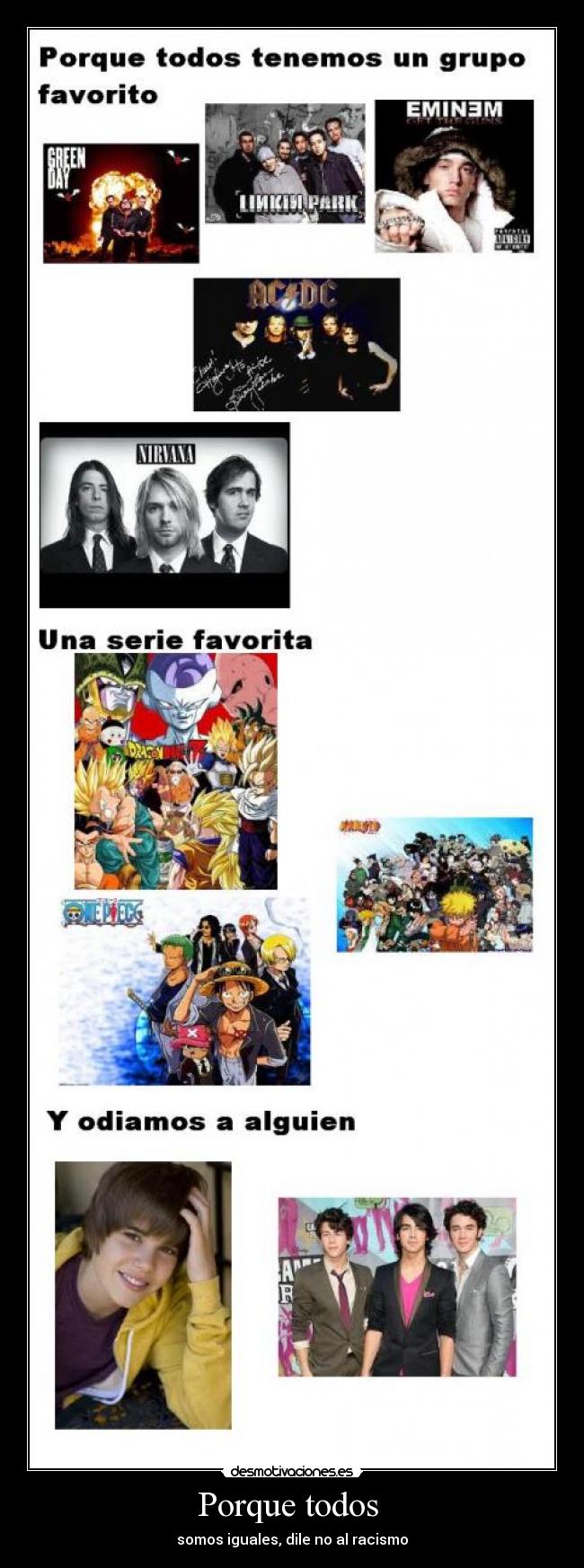 carteles musica anime racismo desmotivaciones