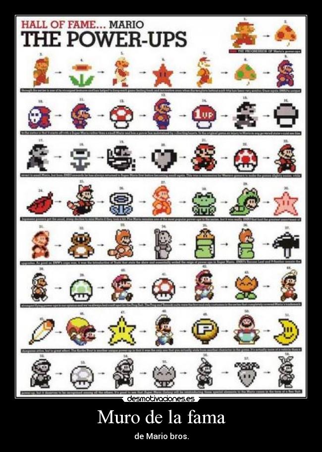 Muro de la fama - de Mario bros.