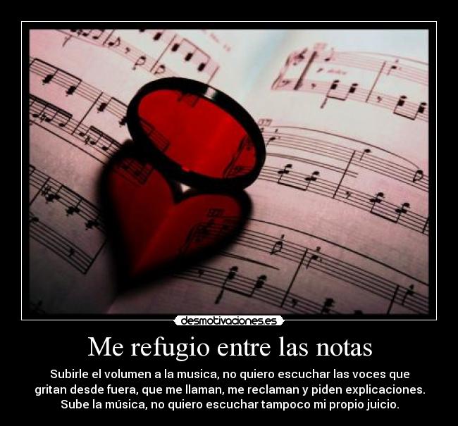 Me refugio entre las notas -