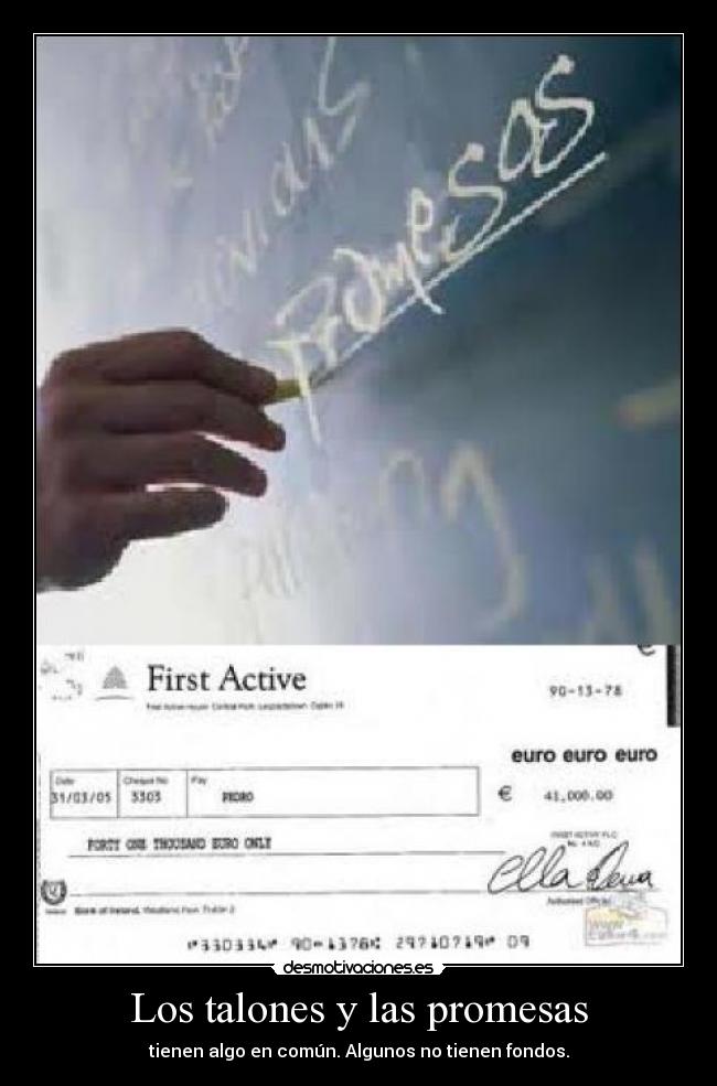 Los talones y las promesas -