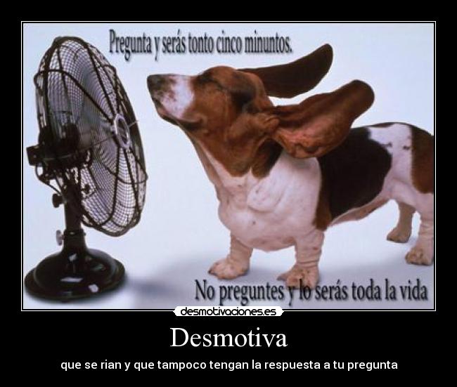 Desmotiva - que se rian y que tampoco tengan la respuesta a tu pregunta