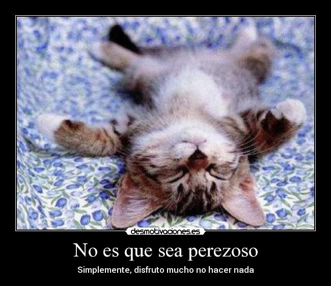 No es que sea perezoso -
