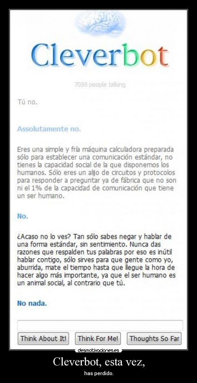 Cleverbot, esta vez, - 