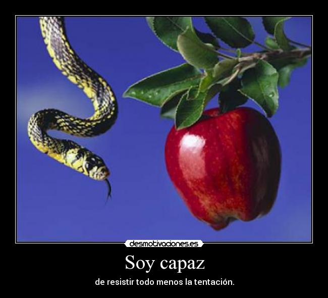 Soy capaz - de resistir todo menos la tentación.