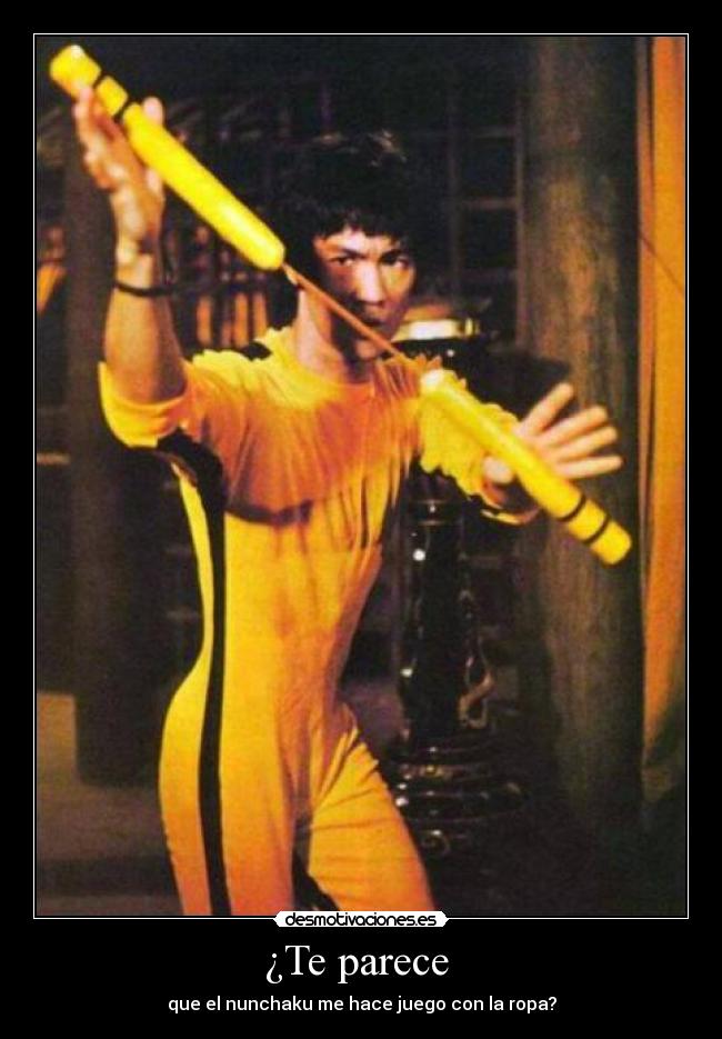 ¿Te parece - que el nunchaku me hace juego con la ropa?