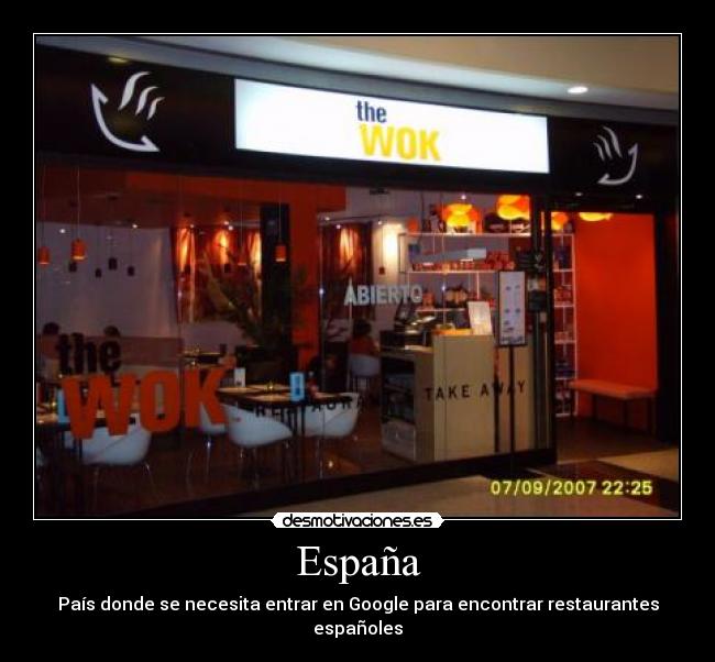 España - País donde se necesita entrar en Google para encontrar restaurantes españoles