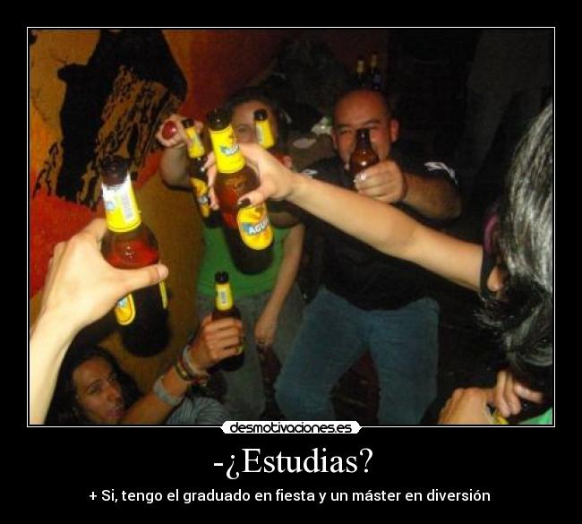 carteles estudias fiesta diversion desmotivaciones