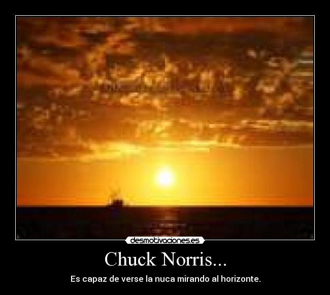Chuck Norris... - Es capaz de verse la nuca mirando al horizonte.