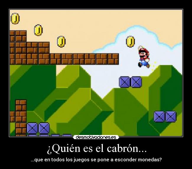 carteles super mario monedas juegos nintendo yoshi cabron videojuegos sony wii desmotivaciones