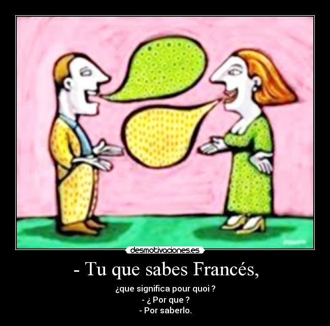 - Tu que sabes Francés, -