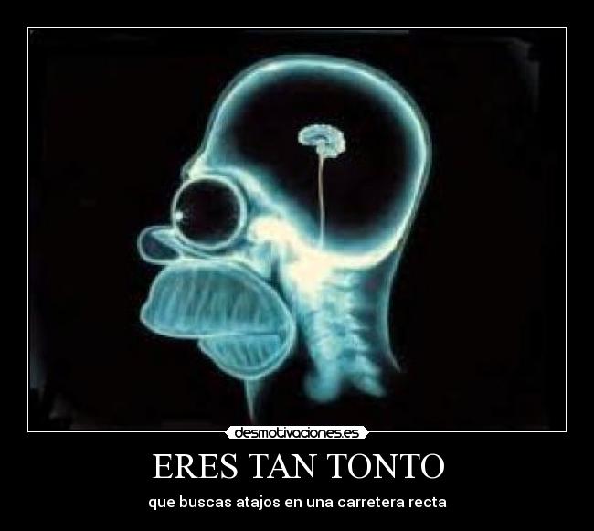 ERES TAN TONTO - que buscas atajos en una carretera recta