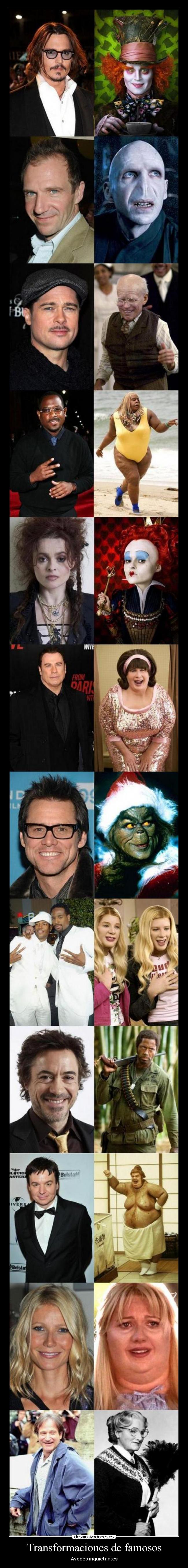 Transformaciones de famosos -
