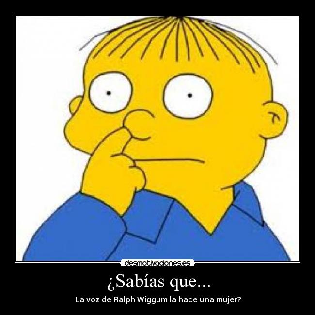 ¿Sabías que... - La voz de Ralph Wiggum la hace una mujer?