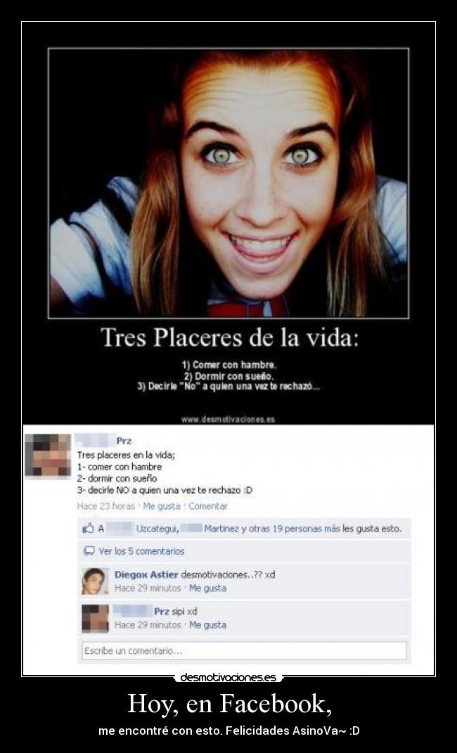 Hoy, en Facebook, - me encontré con esto. Felicidades AsinoVa~ :D