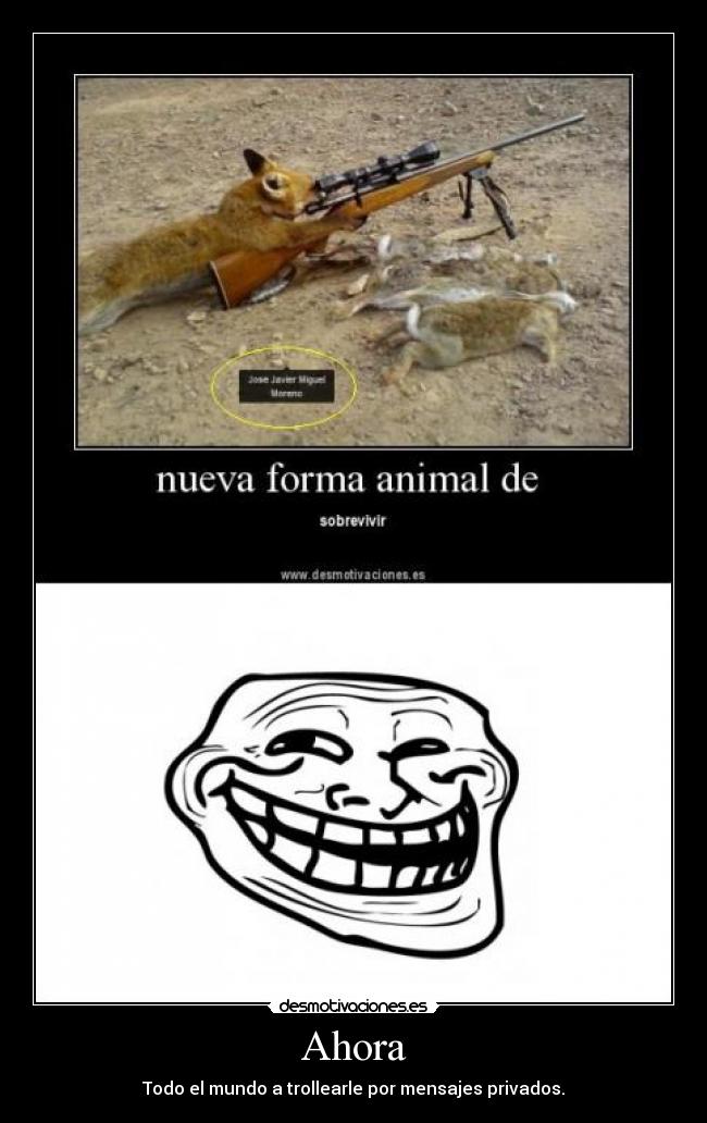 Ahora - Todo el mundo a trollearle por mensajes privados.