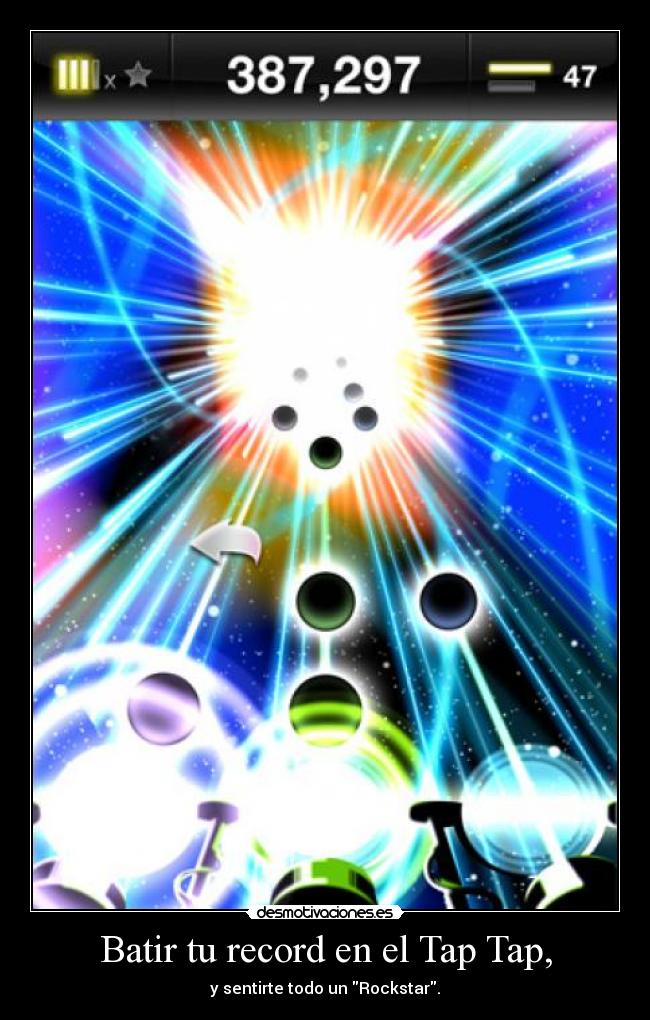 Batir tu record en el Tap Tap, - y sentirte todo un Rockstar.