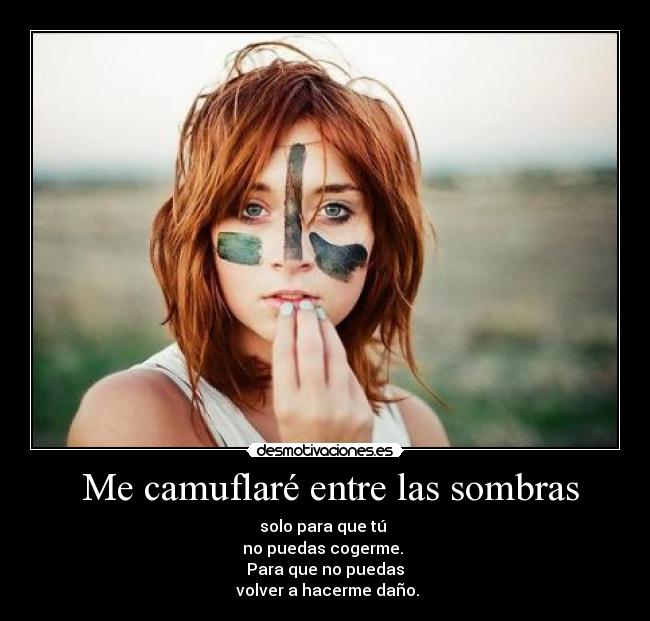 Me camuflaré entre las sombras -