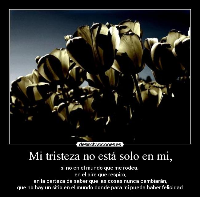 Mi tristeza no está solo en mi, -