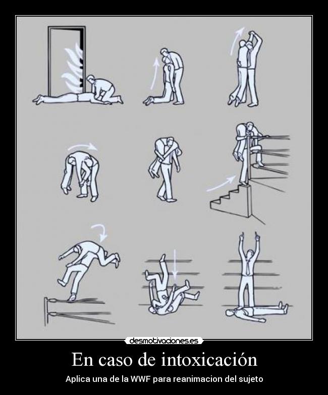 En caso de intoxicación - Aplica una de la WWF para reanimacion del sujeto