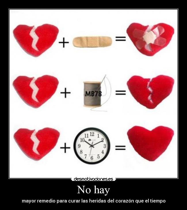 No hay - mayor remedio para curar las heridas del corazón que el tiempo
