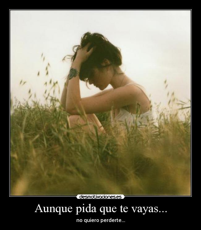 Aunque pida que te vayas... - no quiero perderte...