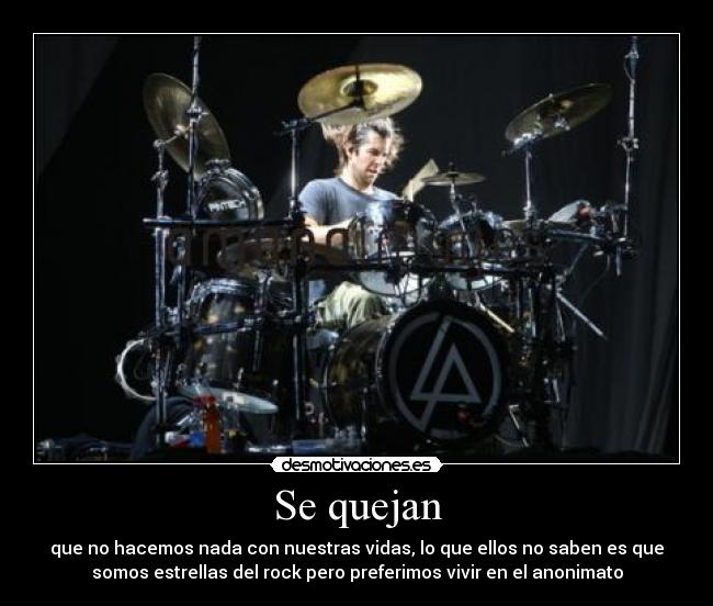 carteles rob bourdon linkin park estrellas del rock desmotivaciones